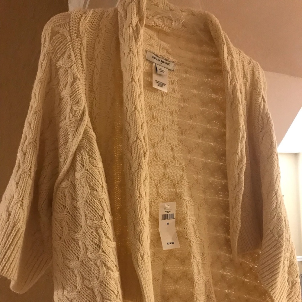 Beige short sleeve Banana Republic Cardigan